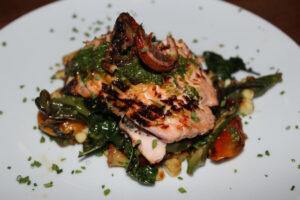 Grilled Pacific Salmon at Ostrich Farm