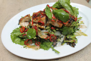 Grilled Chicken and greens at Vic's New York