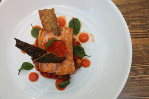 Salmon on vegetable compote at the Nomo Kitchen