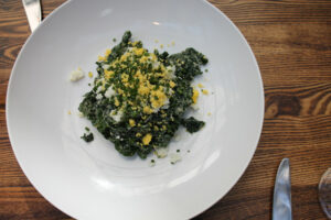 Kale caesar salad with no croutons at the Nomo Kitchen