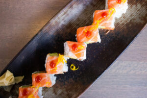Spicy Tuna and Salmon Sunrise Rolls at PassionFish Bethesda