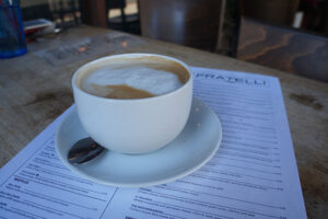Vanilla Almond Milk Latte at Fratelli Cafe