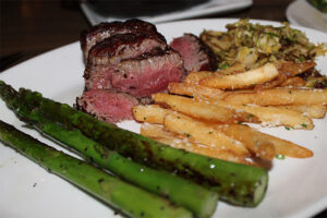 Filet Mignon and Asparagus at Del Frisco's Grille
