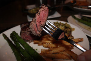 Filet Mignon and Asparagus at Del Frisco's Grille