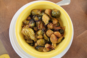 Maple glaze brussels sprouts from Cafe Gratitude