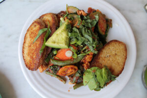 Tempeh scramble and Gluten free bread from Cafe Gratitude