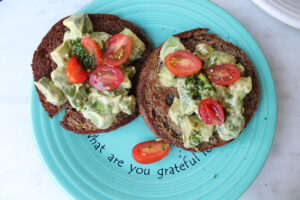 Gluten free avocado toast from Cafe Gratitude