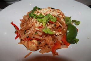 Pad thai *ask to be made gluten free and vegan if you want* at Estate Restaurant