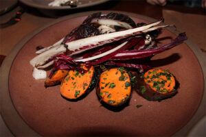 Prime age sirloin with yams at Spartina