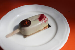 Raspberry and White Chocolate Magnum Popsicle pastry at Pitchoun