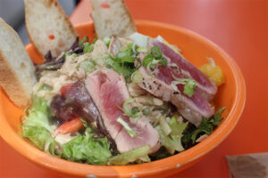 Tuna Nicoise salad ask for NOBREAD at Pitchoun
