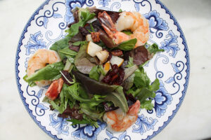 Light greens salad with shrimp at Ivory on Sunset at The Mondrian