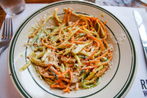 Zucchini Noodles with Pesto Cream Sauce at Red White and Basil in Washington, D.C.