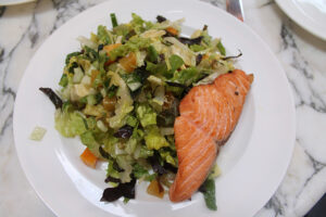 Chopped Salad with grilled salmon at Cecconi's