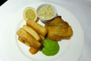 Beer Battered Fish & Chips (ask for GF) at Refuel at the Soho Hotel in London