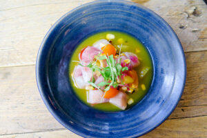 Sea bass ceviche at Chicama in London
