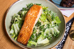 Kale Caesar with Salmon at Public School in Los Angeles
