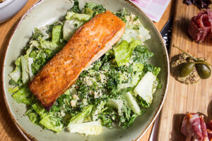 Kale Caesar with Salmon at Public School in Los Angeles