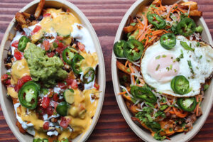 Nacho Loaded Fries and Banh Mi Loaded Fries from 375°