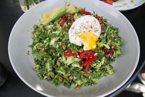 Greens salad with Poached Egg at Banter