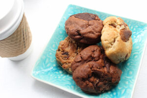 Peanut Butter, Double Chocolate Chunk and Oatmeal Raisin Cookies from Ben's Cookies