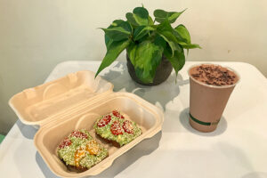 Avocado toast and Almond Smoothie at Mother Juice