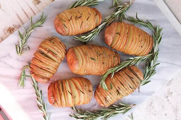 Coconut Rosemary Hasselback Potatoes